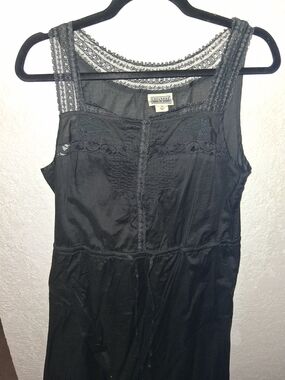 Y2K Goth Converse Black Lace-Trim Goth Tank Dress
